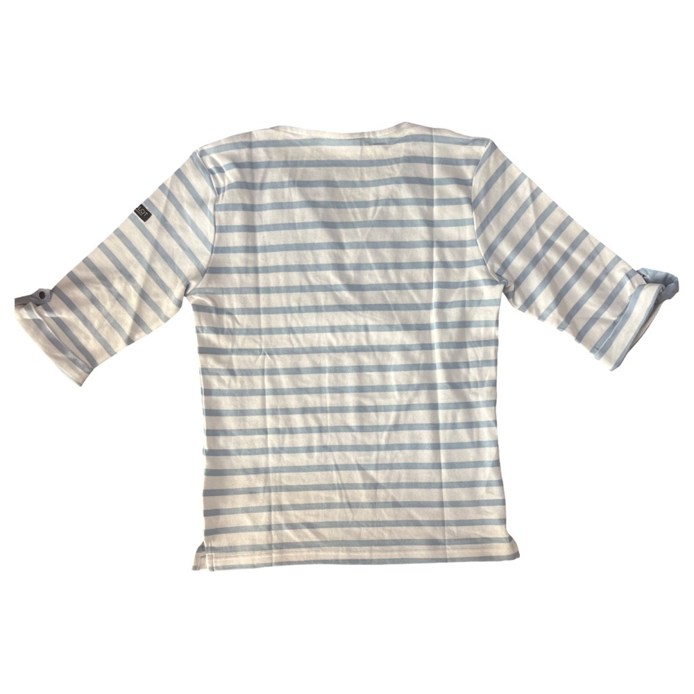 Hublot Light Blue and White Striped 100% Cotton Nautical Top - Picture 3 of 7
